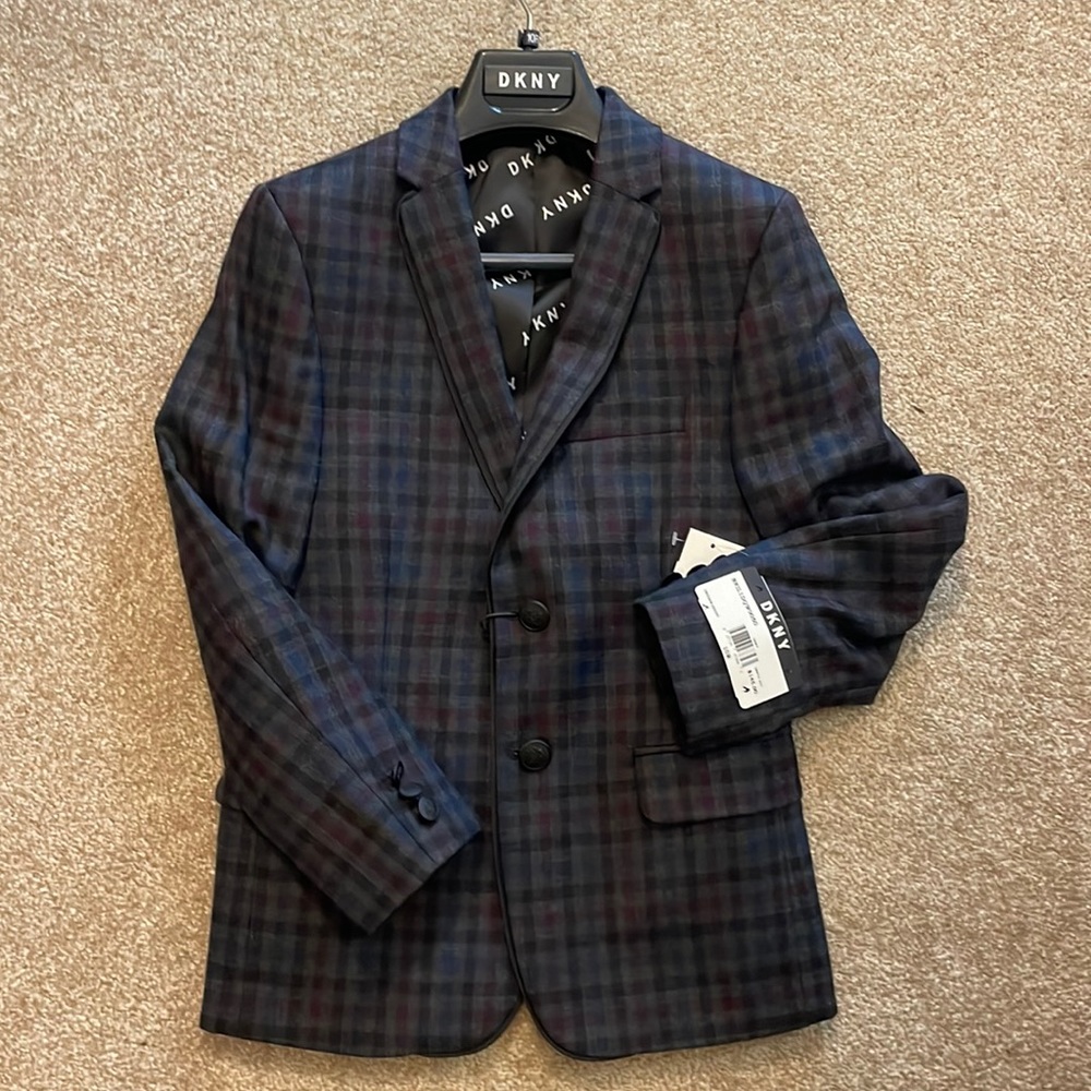NWT DKNY boys Sz 10R check sport coat